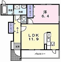 メゾンミッテ2番館 102 ｜ 兵庫県三木市自由が丘本町3丁目（賃貸アパート1LDK・1階・45.12㎡） その2