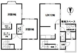 バンブーコート弐番館 2LDKの間取り