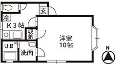 マーセル・さくら 1階1Kの間取り