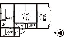 サーザンハウス 2Kの間取図画像