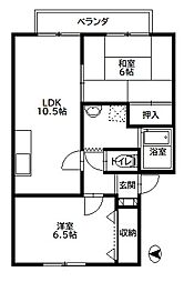 カーサグランデB 2LDKの間取図画像