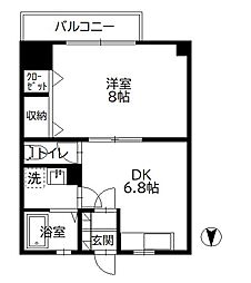 エアフォルク 1DKの間取図画像