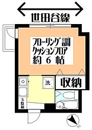 メゾン・ブラン上町2 ワンルームの間取図画像