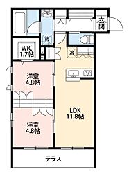 Maison Yuki 1階2LDKの間取り