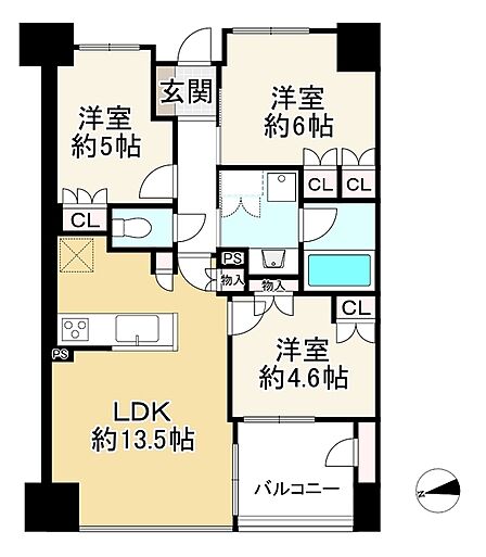 3LDK 間取り