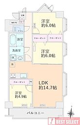 ライオンズマンション与野本町 3LDKの間取図画像