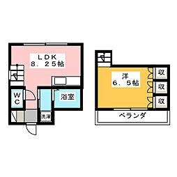 Boar Cattle Oji 2階1LDKの間取り