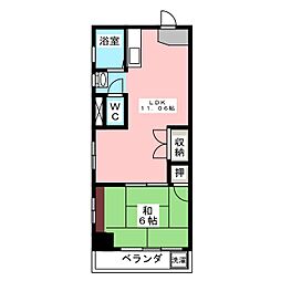 東栄コーポ 4階1LDKの間取り