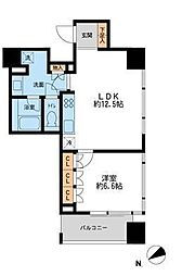 プロスペクトKALON三ノ輪 12階1LDKの間取り