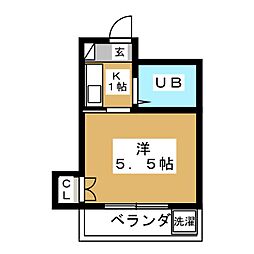 フジマツ第5ビル 1Kの間取図画像