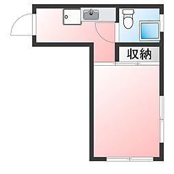 ヴィラアキモト 1Kの間取図画像