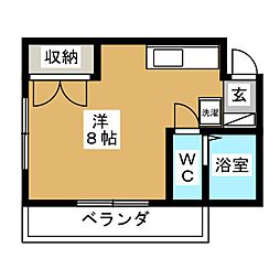 菅長コーポ ワンルームの間取図画像