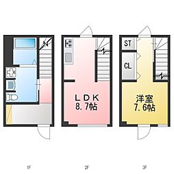 MOK-TERRACE NISHINIPPORI 1LDKの間取図画像