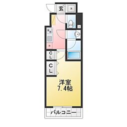DIPS日暮里2 1Kの間取図画像