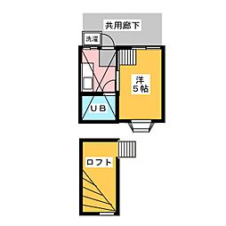 コーエーハイツ 1Kの間取図画像