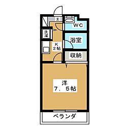 ラ・メゾン高野 1Kの間取図画像
