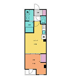 サウダージ 2階1LDKの間取り