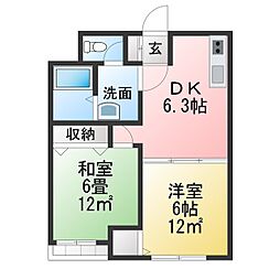 ジミーハイツ 2DKの間取図画像