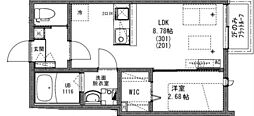 KEIAI RESIDENCE 狭山ヶ丘 2階1LDKの間取り