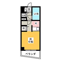 ワコーレトオカイマンション ワンルームの間取図画像
