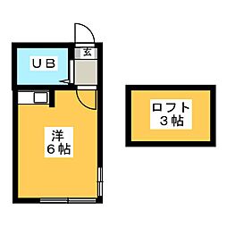グレイスハイム久米川 ワンルームの間取図画像