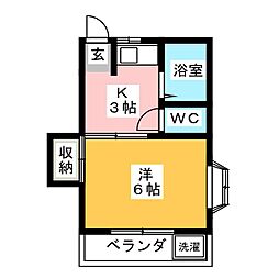 ファミール西所沢 1Kの間取図画像