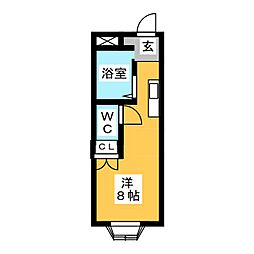 サテライト藤 ワンルームの間取図画像