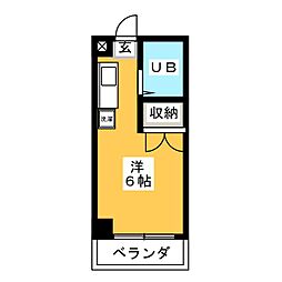 スズキマンション ワンルームの間取図画像