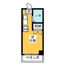 スズキマンション ワンルームの間取図画像