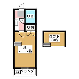 メゾンドK 1Kの間取図画像