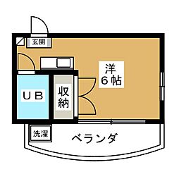 グリーンハイツ狭山ヶ丘 ワンルームの間取図画像