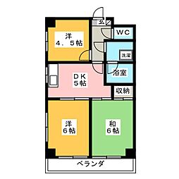 ヒルサイドテラス 3DKの間取図画像