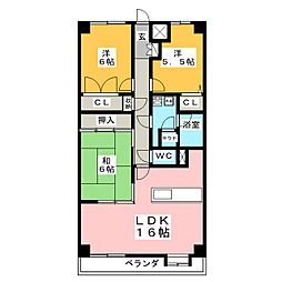 キャッスル北の台 3LDKの間取図画像