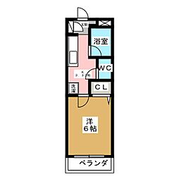 芝崎ビル 1Kの間取図画像