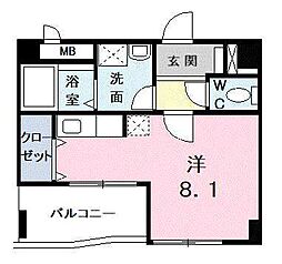 エスタシオン 1Kの間取図画像