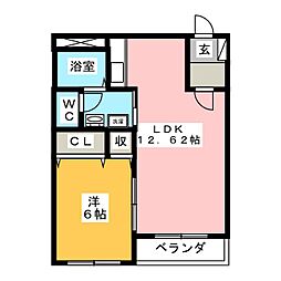 狭山ヴィラマンション 1LDKの間取図画像