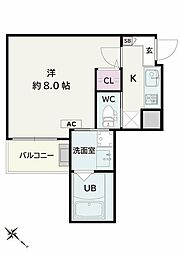 Jack unokiIV 1Kの間取図画像