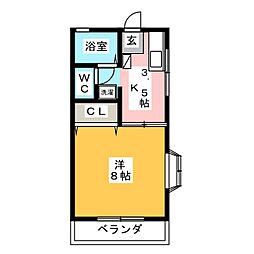 ハイツ斎藤 1Kの間取図画像