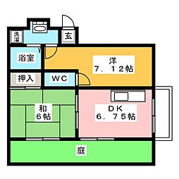 グレイストーエイ1 1LDKの間取図画像