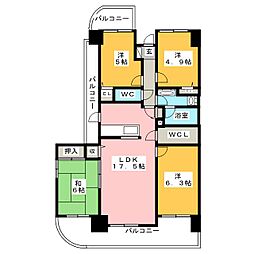 ヴィルヌーブ浦和常盤 4LDKの間取図画像