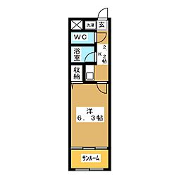 武蔵浦和プラザ 1Kの間取図画像