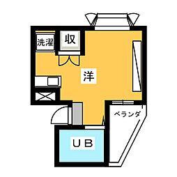 五十嵐ビル ワンルームの間取図画像