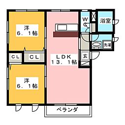 サン・ヴェルデ 2LDKの間取図画像