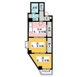 ベルエポック2 2DKの間取図画像