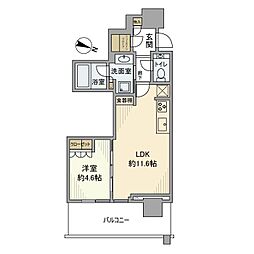 URAWA THE TOWER 1LDKの間取図画像
