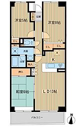 プロスペクト浦和常盤 3LDKの間取図画像