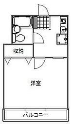 TOP北浦和No.1 1Kの間取図画像