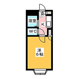 プレシャスコア武蔵浦和 1Kの間取図画像