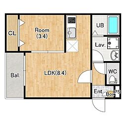 (仮称)ジーメゾン東宮原 2階1LDKの間取り