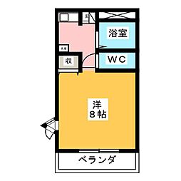 フォレスト堀ノ内 1Kの間取図画像